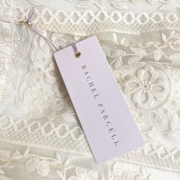 NWT Rachel Parcell Cream Embroidered Flounce Skirt Beige Swan Size Small NEW - Picture 12 of 16